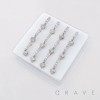 12PCS OF MULTI CZ DANGLING HEART 316L SURGICAL STEEL NOSE HOOP O-RING BOX
